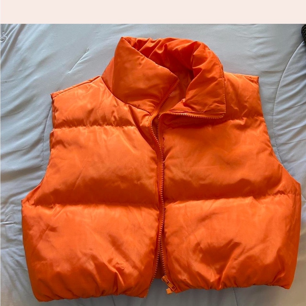 SHEIN Bold Orange Puffer Vest
